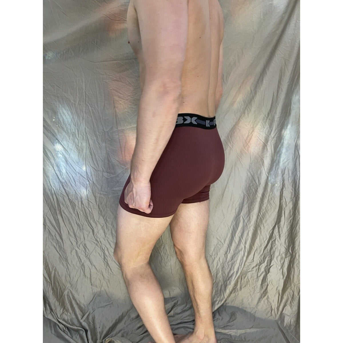 men's Maroon rbx Medium compression boxer briefs