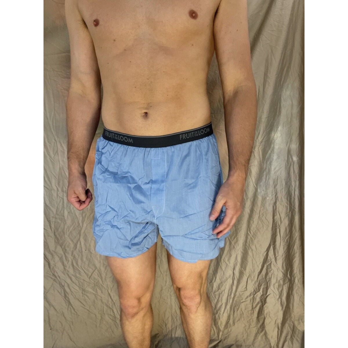 men's fruit of the loom blue boxer shorts large