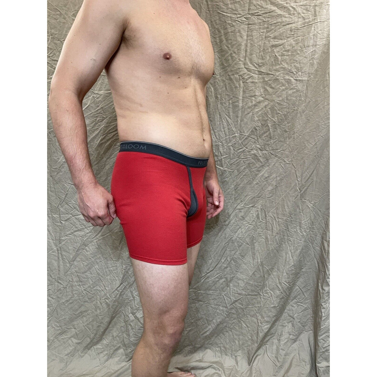 men's red  fruit of the loom cotton boxer brief Small