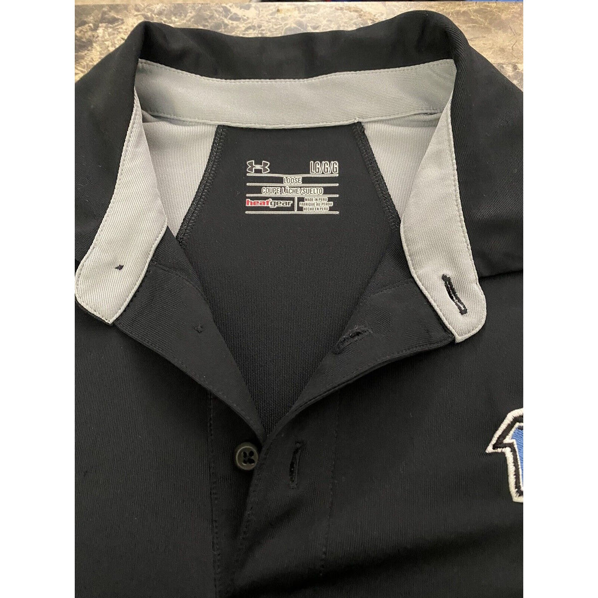 VISTA RIDGE WOLVES Under Armory Loose Heat Gear Black & Gray Men’s L Polo Shirt