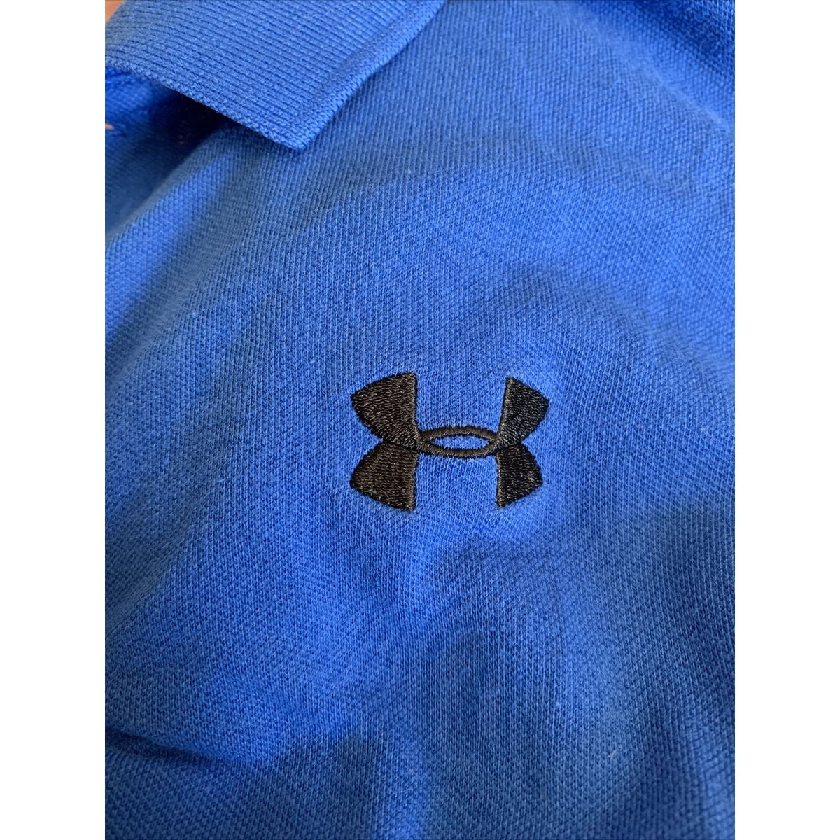 Men's Under Armour Loose Heat Gear Stretch S/S Polo Shirt Royal Blue Size Large