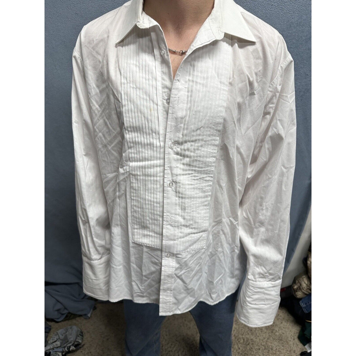 Air Force White Mess Dress Aetna Shirt 17 / 35 Long Sleeve Uniform