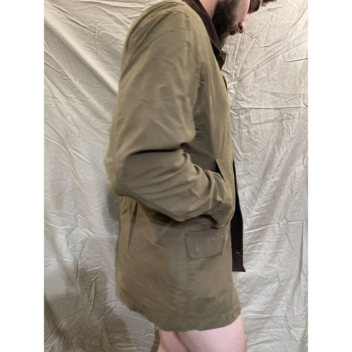 Men's Eddie Bauer button up jacket brown corduroy Medium