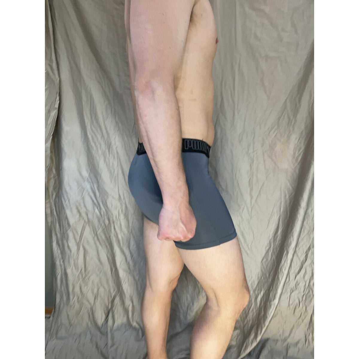 men's puma dark band gray medium compression boxer briefs