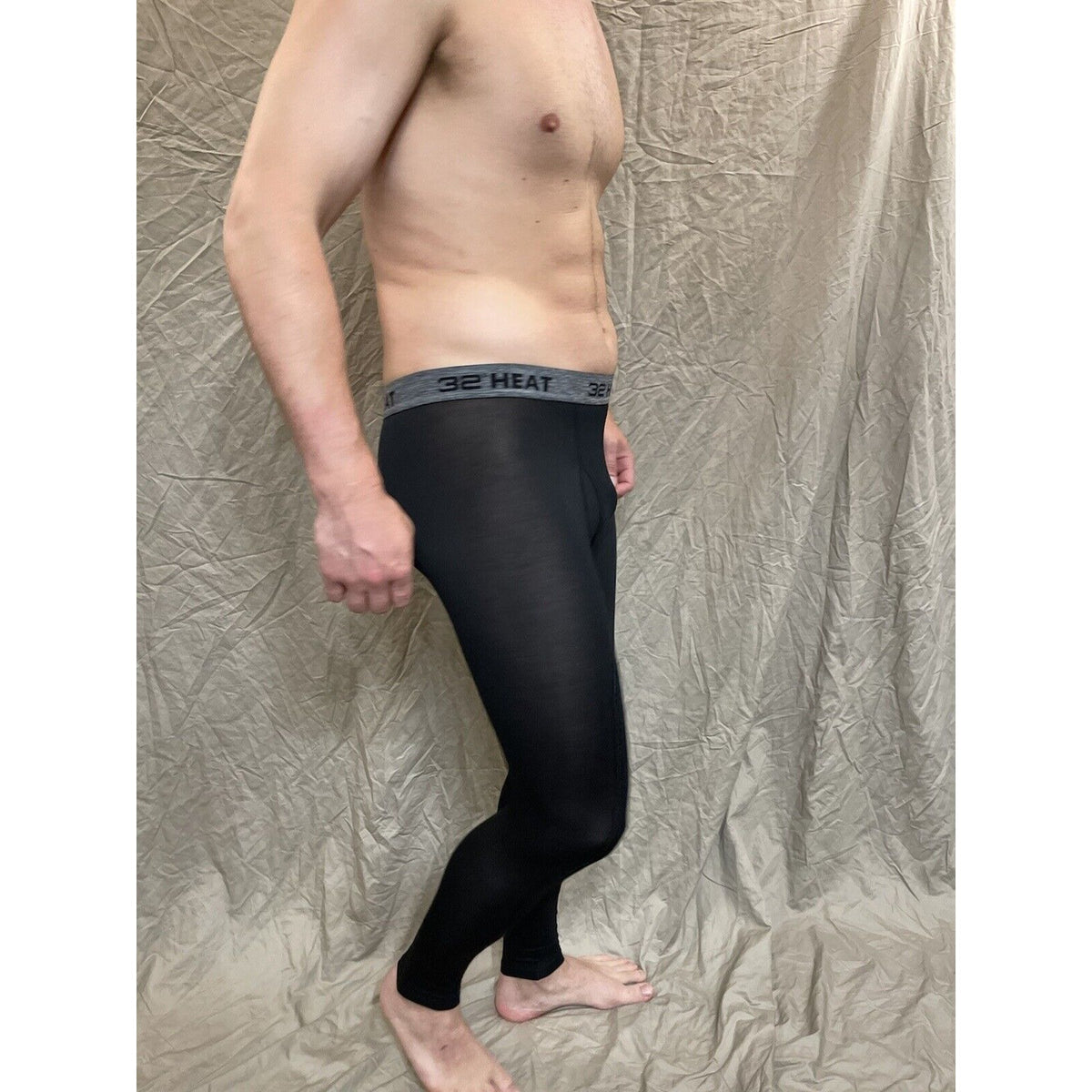 men's 32 degree heat black base layer long underwear leggings Medium