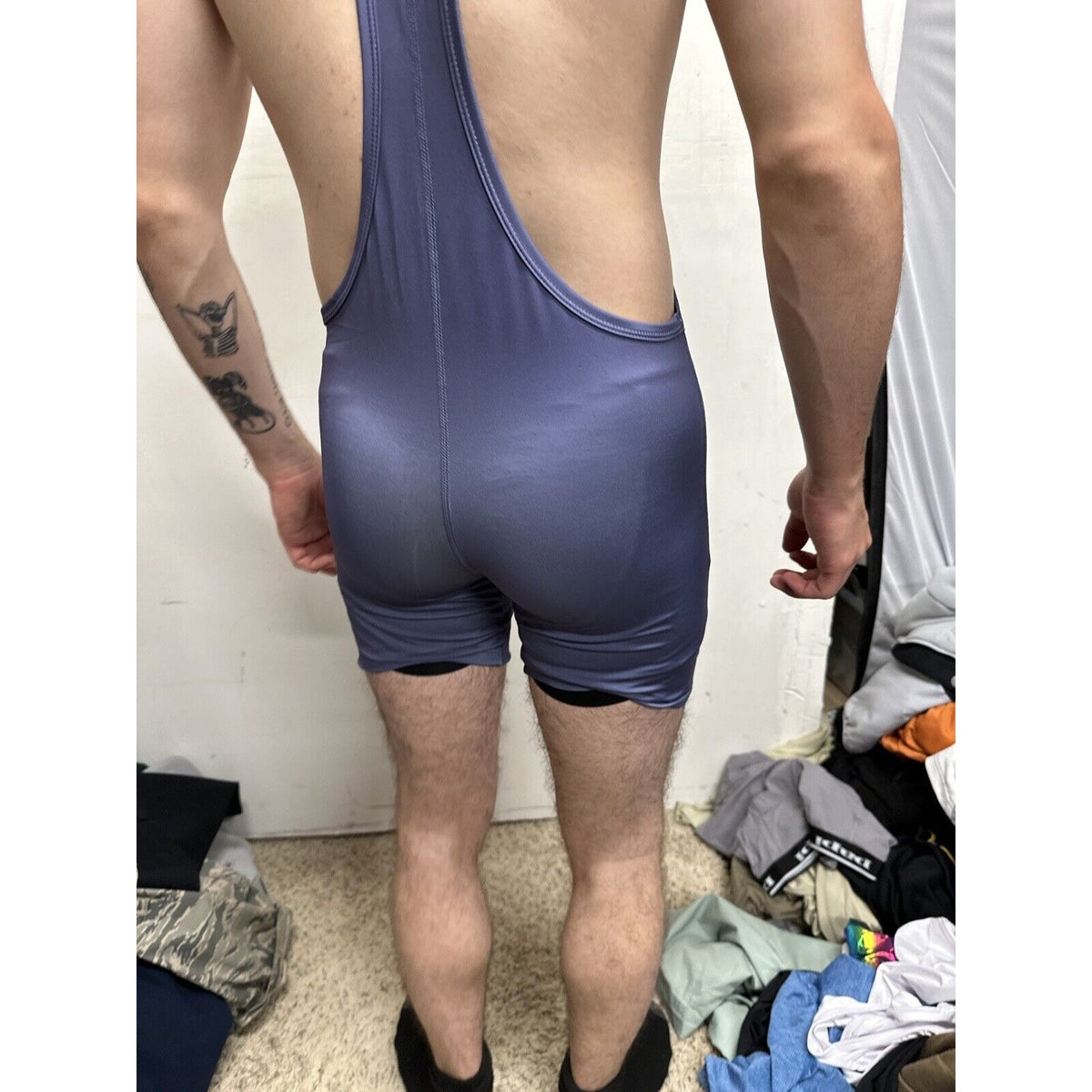 Men’s Gray Tauwell Wrestling Singlet Large