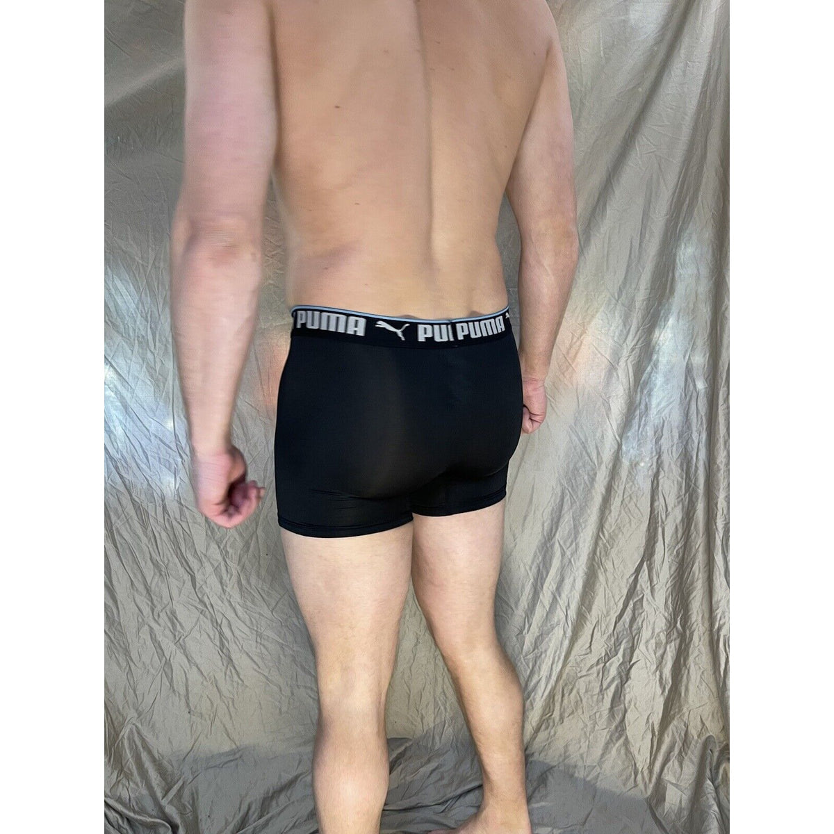 men's puma black small compression shorts
