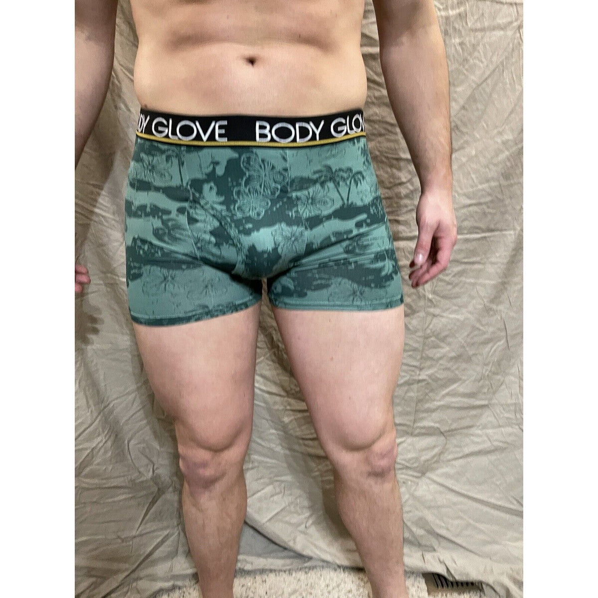 men's tropical green body glove boxer briefs medium