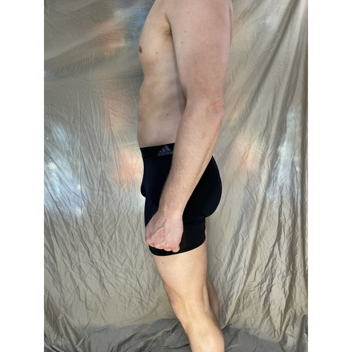men's black adidas aeroready black compression boxer briefs Large