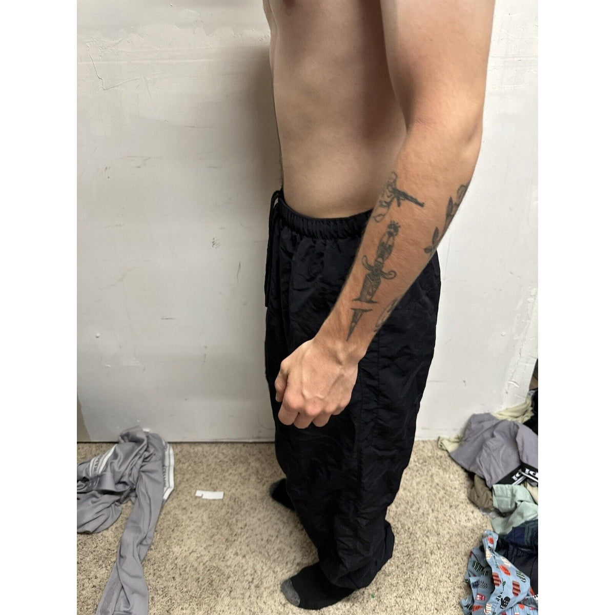 Men’s Army Pants - No Logo - XL Long Black Pt Uniform Bottoms  PFU
