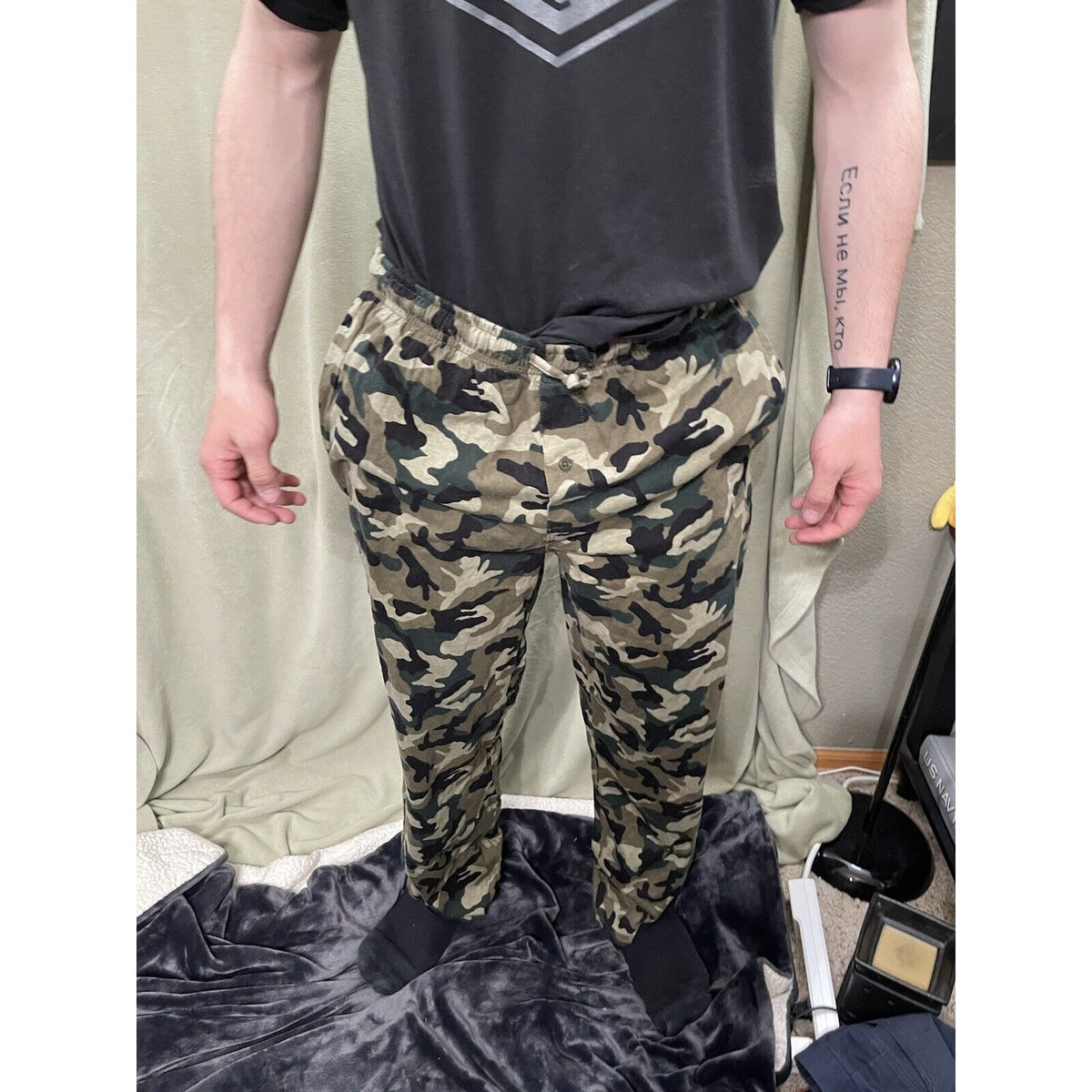 Men’s Medium Cotton Camo Addiction Lounge Pants Sleepwear Pajamas