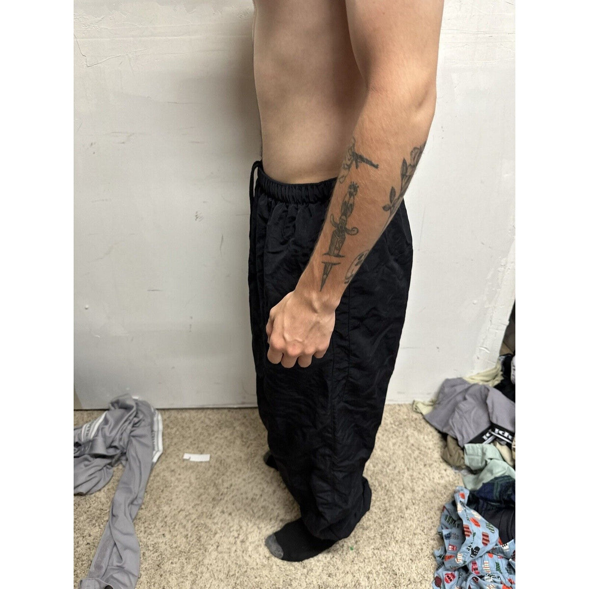 Men’s Army Pants - No Logo - XL Long Black Pt Uniform Bottoms  PFU