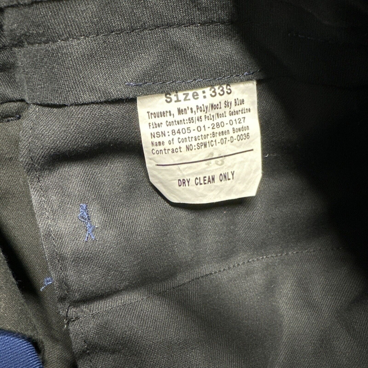 Men’s Usmc Trousers Uniform Pants Marines 33S Poly Wool Blue