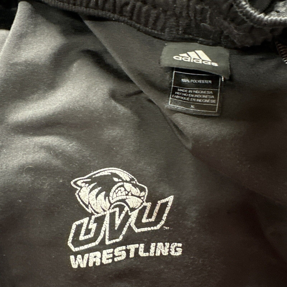 Men’s Black Adidas UVU Wrestling Sweat Pants Size XL Black