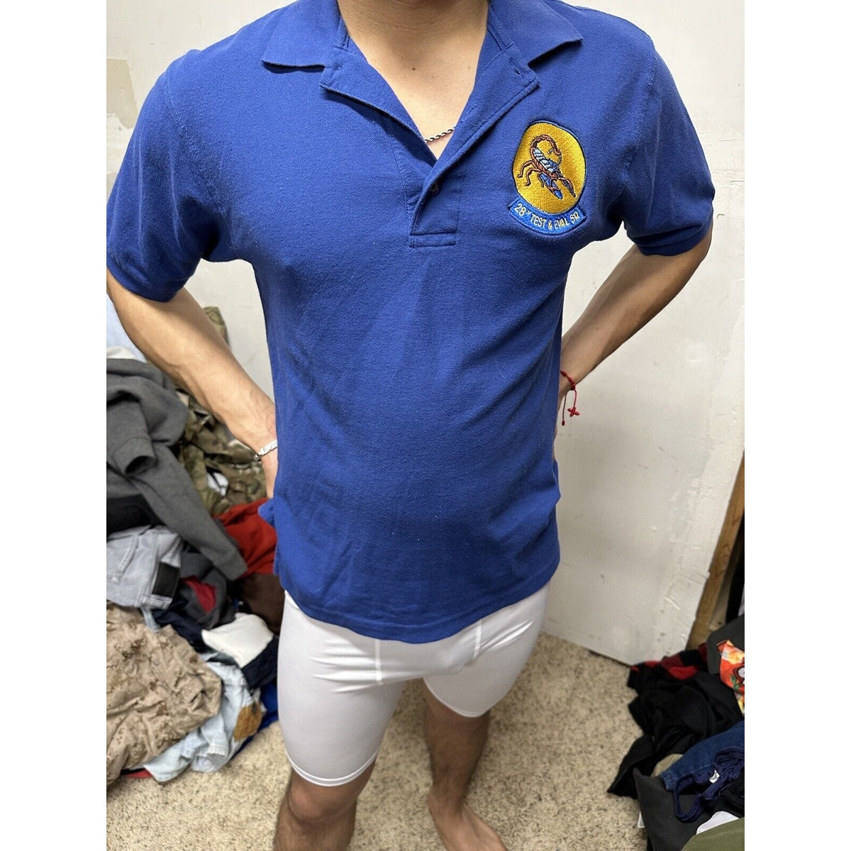 Men’s Blue Port Authority Small Polo Shirt 28th Test And Evaluation Squadron AF
