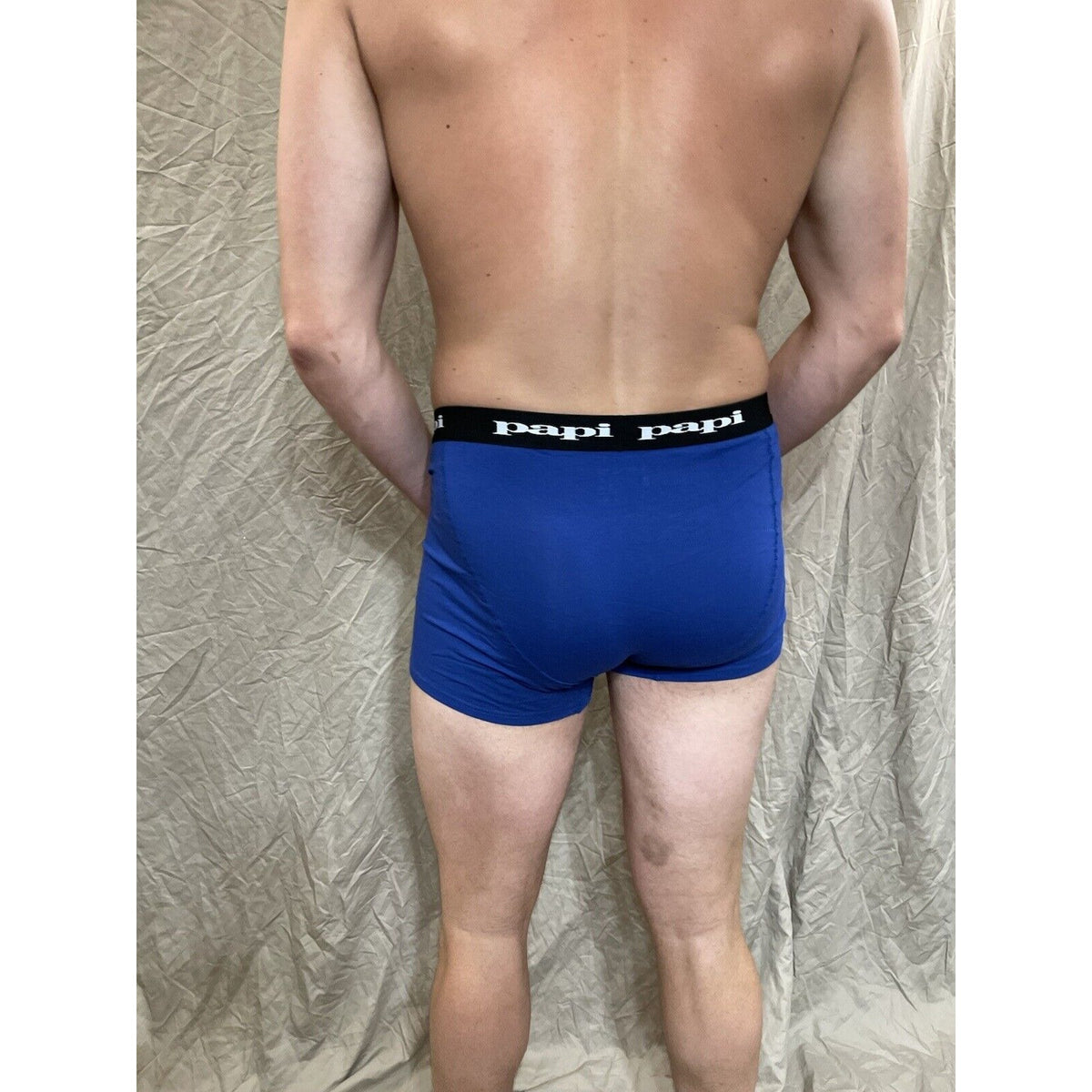 men's papi Blue trunk style boxer brief large