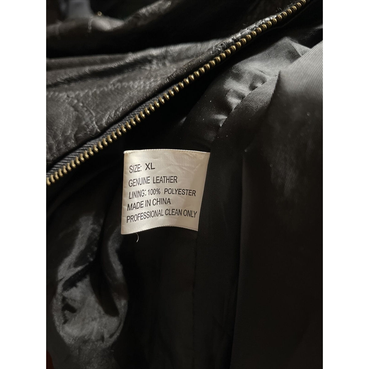Men's XL genuine leather god bless america black Jacket