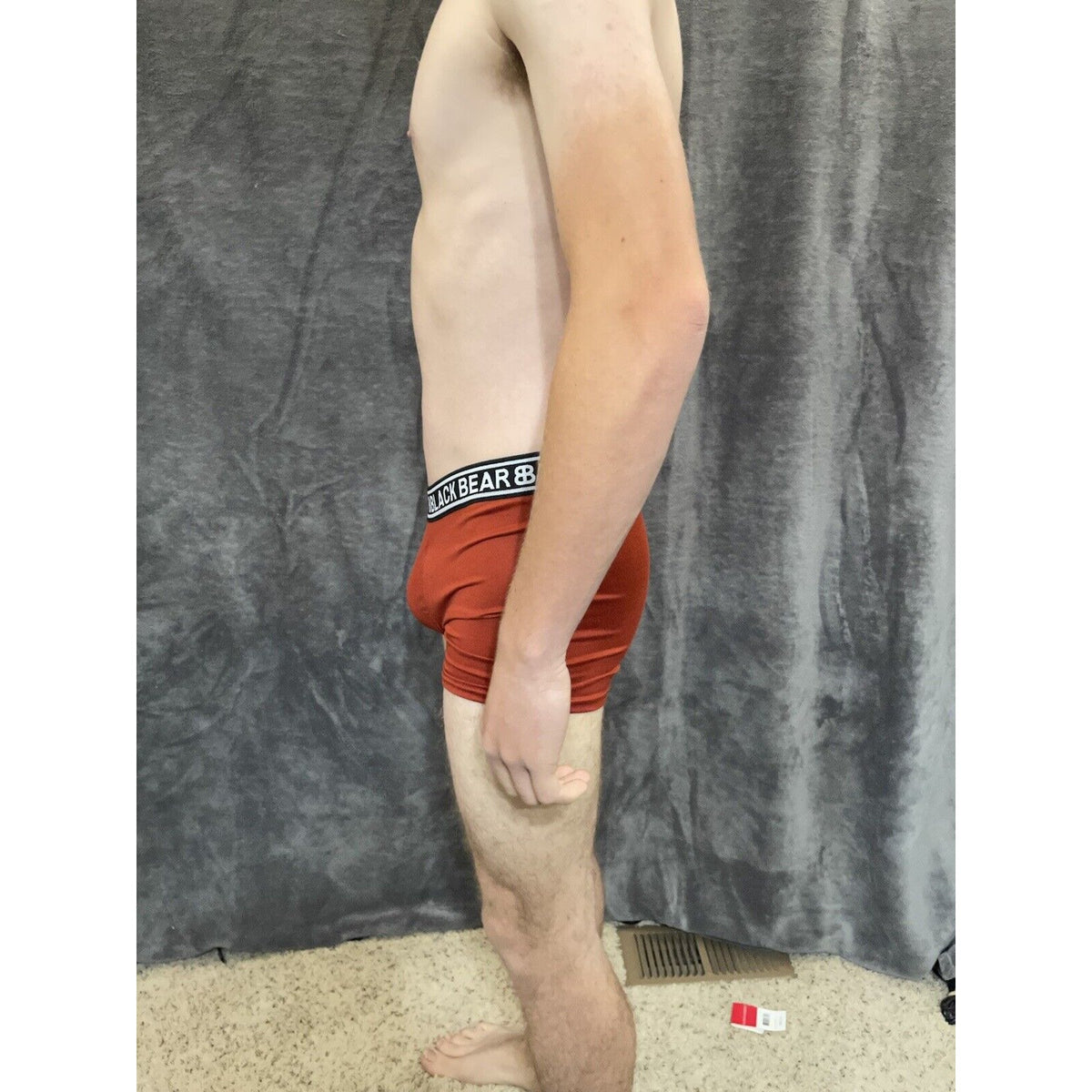 men's medium athletic trunk style black bear boxer brief Rust Color