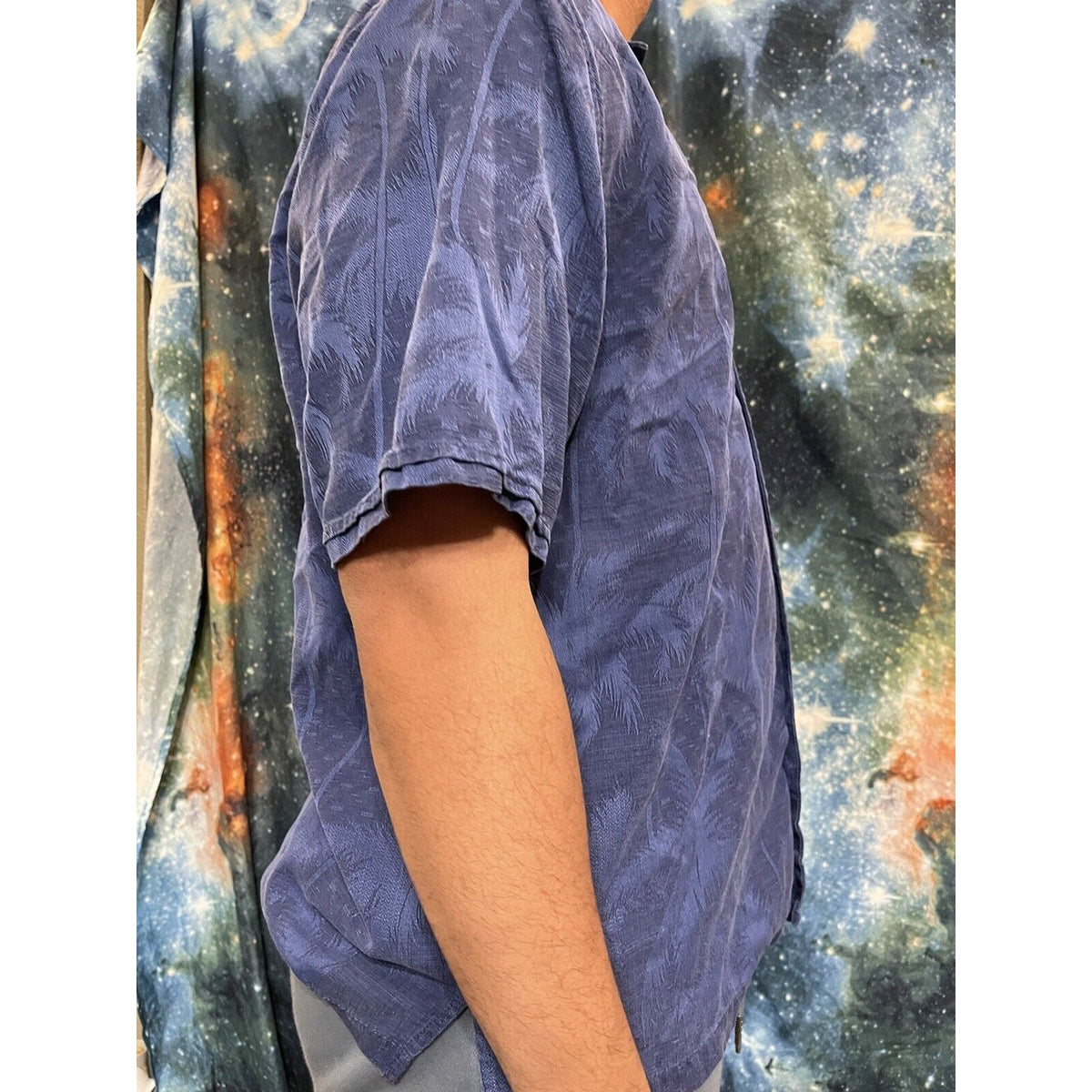 Jamaica Jaxx Blue Tropical Men’s Large button up short sleve shirt