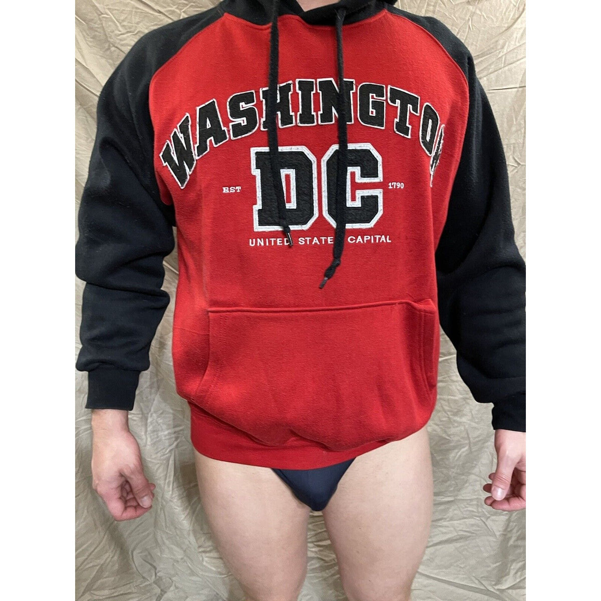 Men's DC large washington Dc red pullover hoodie