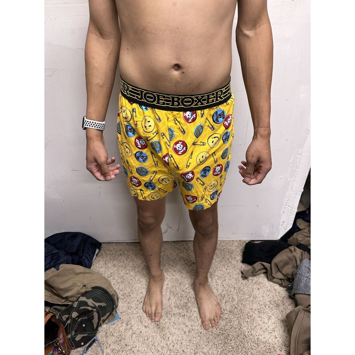 Men’s Medium Yellow Joe Boxer Shorts Smiley Face Emoticon