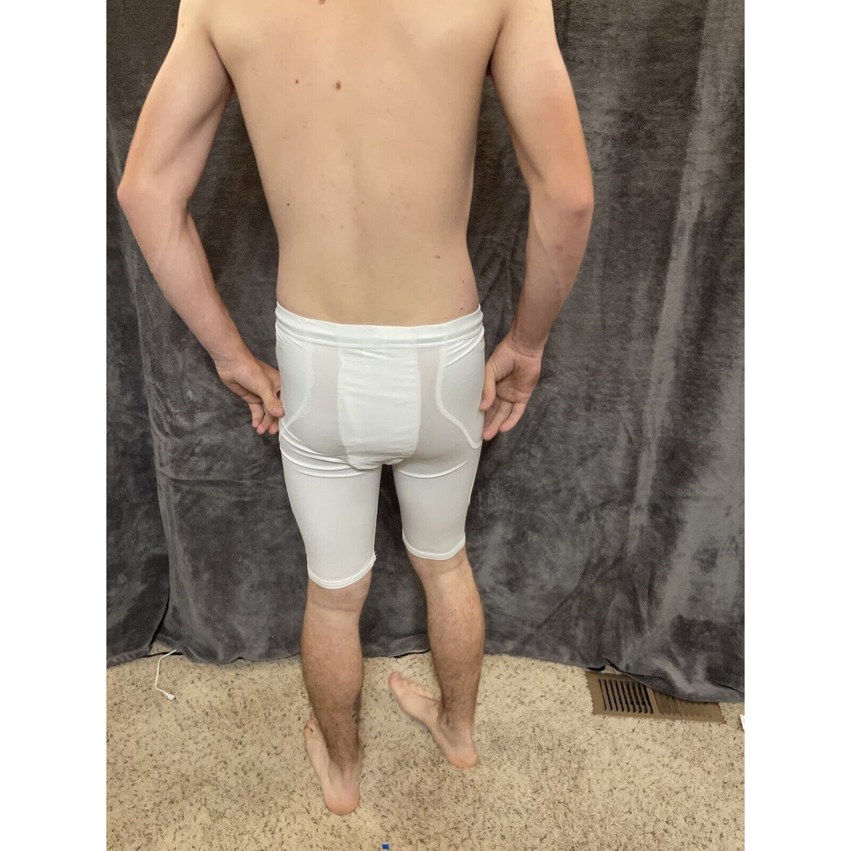 men's alleson athletic Large white football compression shorts