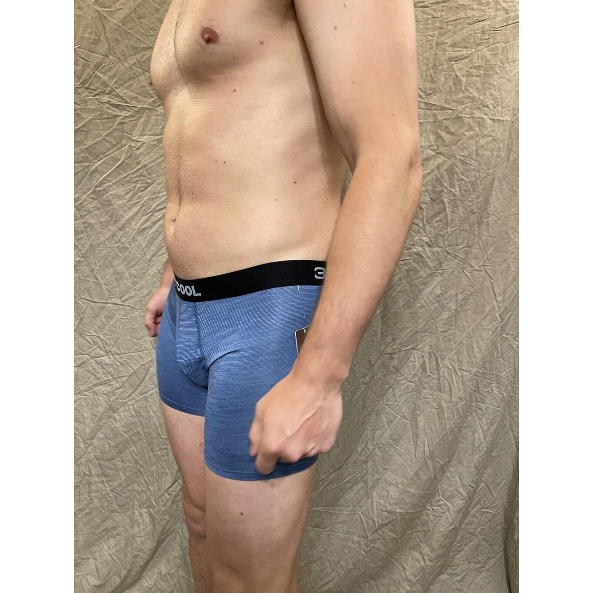 men's Denim Blue Matrix 32 degrees cool compression boxer brief Small