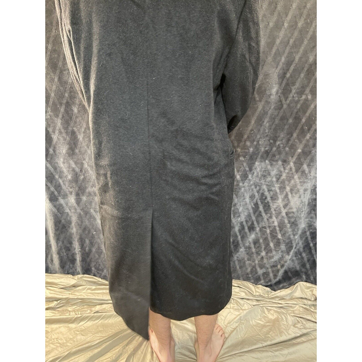men’s today’s man brookcraft russian black wool poly cashmere coat