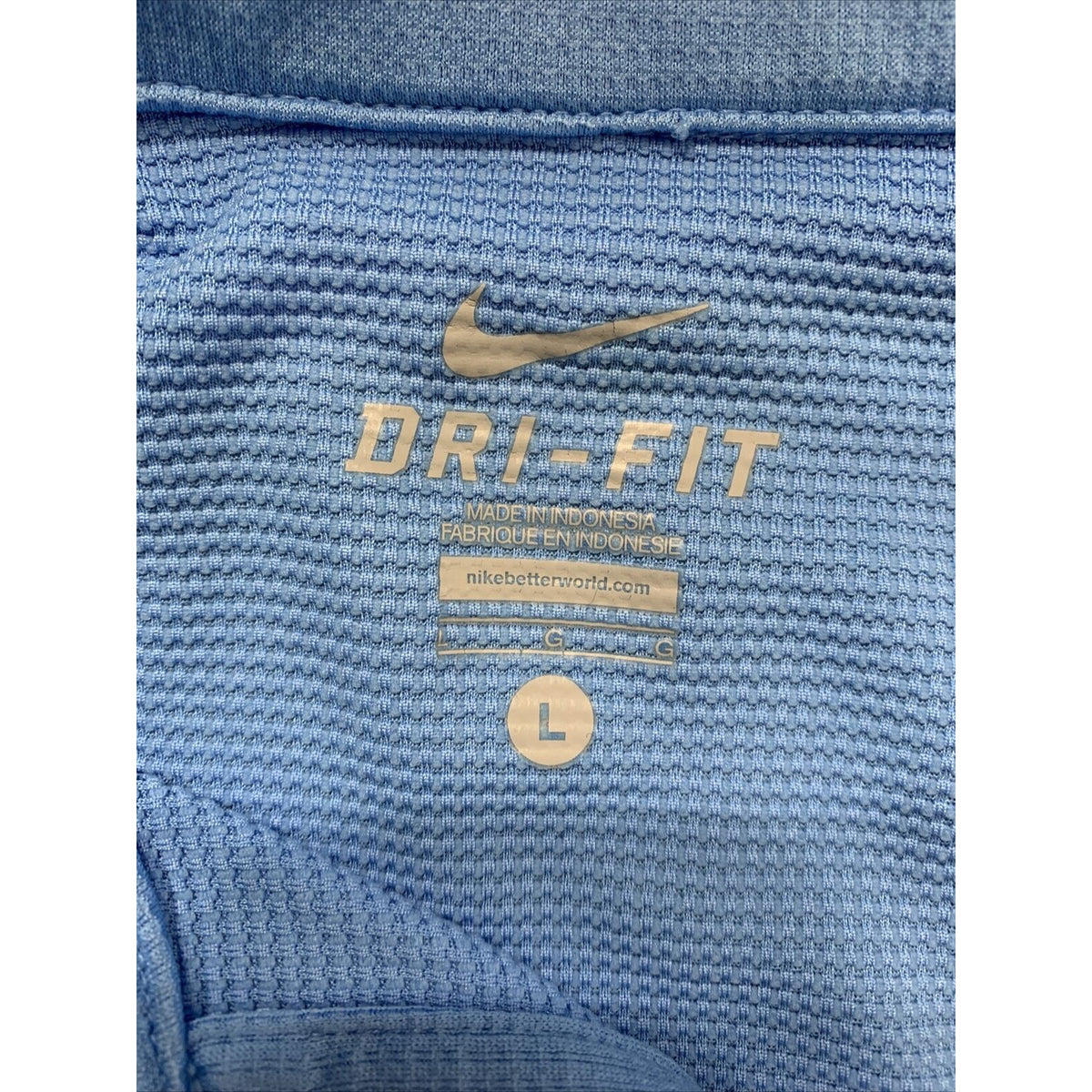 Nike Mens Large Golf Polo Blue Short Sleeve Shirt Dri Fit