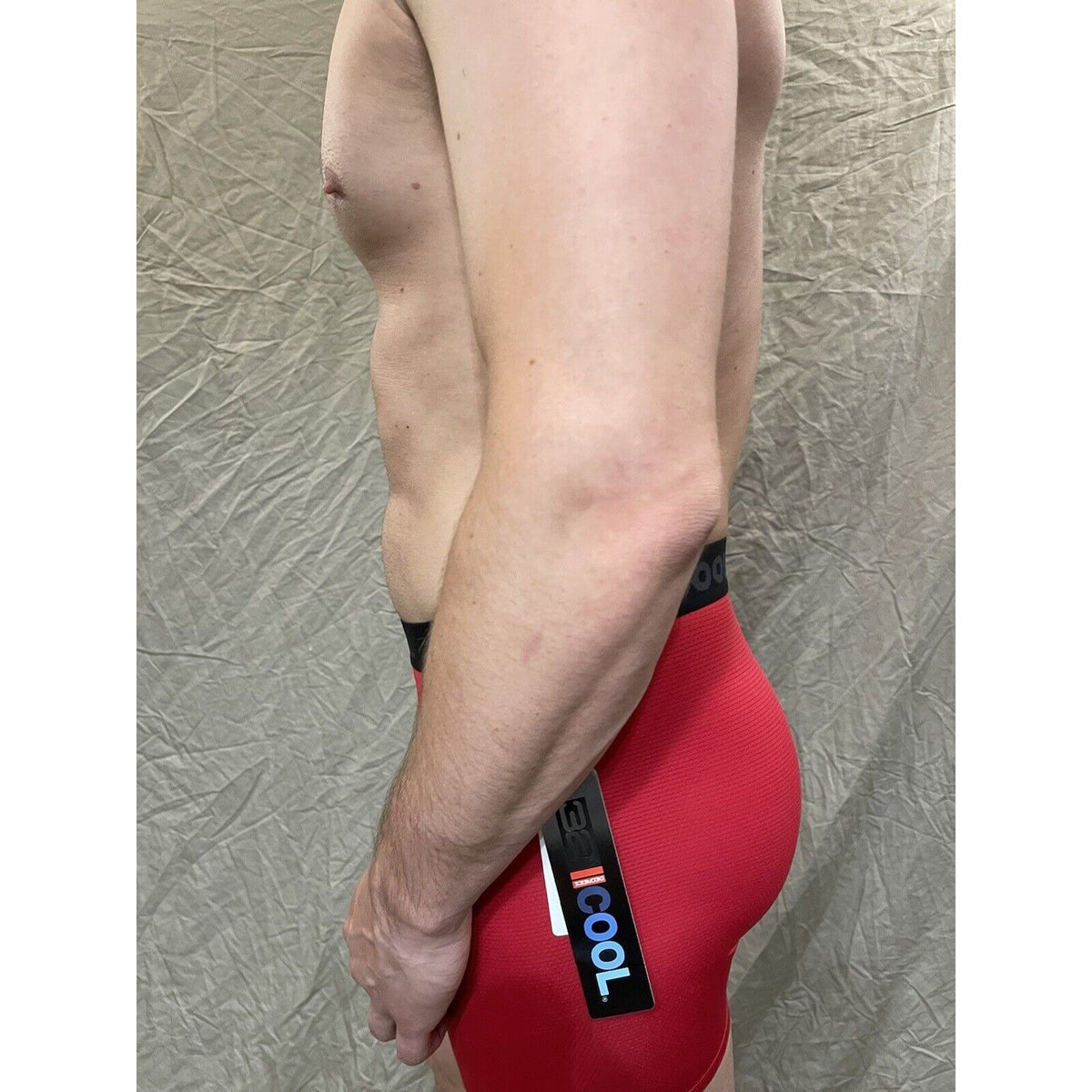 men's 32 degrees cool fire engine red compression boxer briefs Large