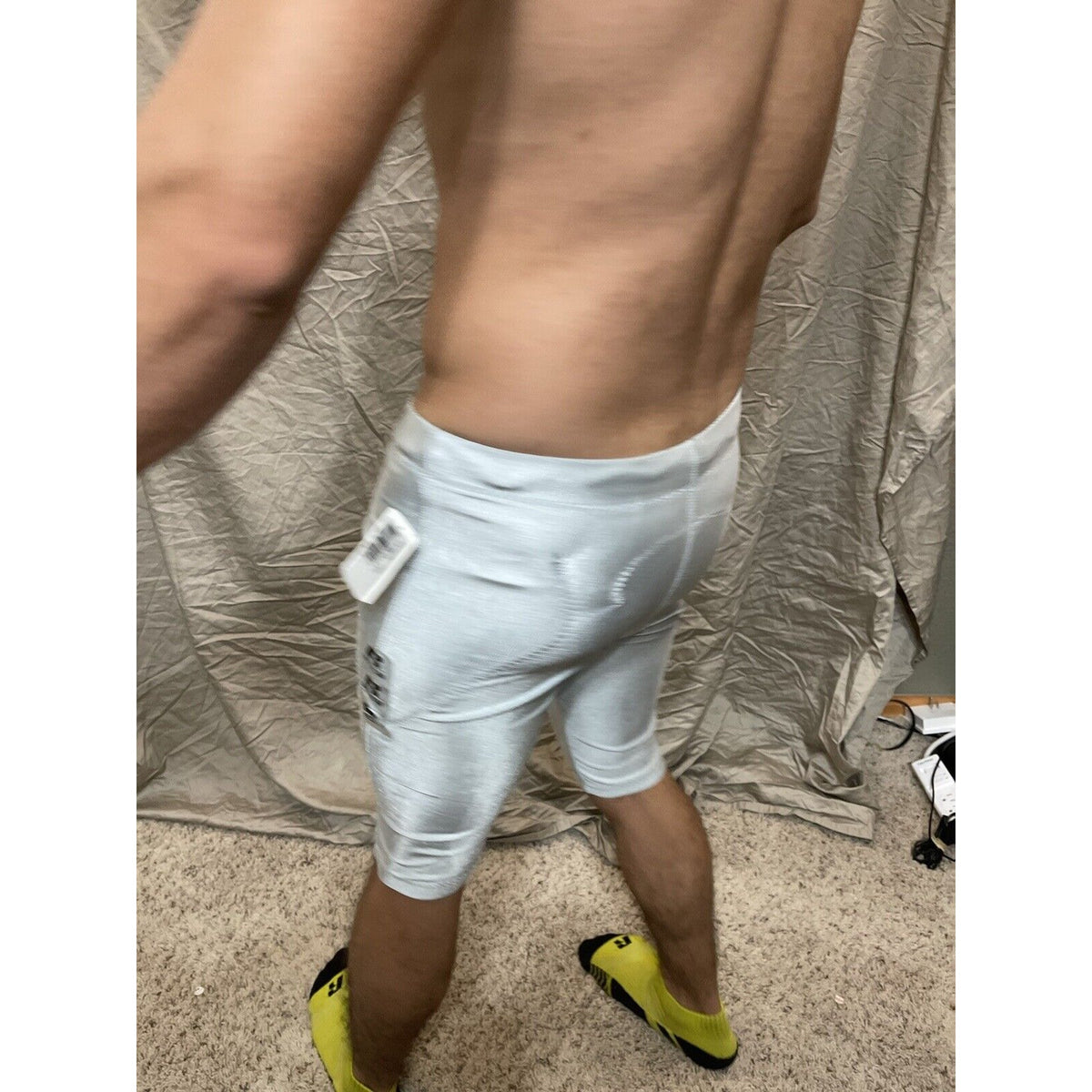 Men's silver russell athletic football pants Small