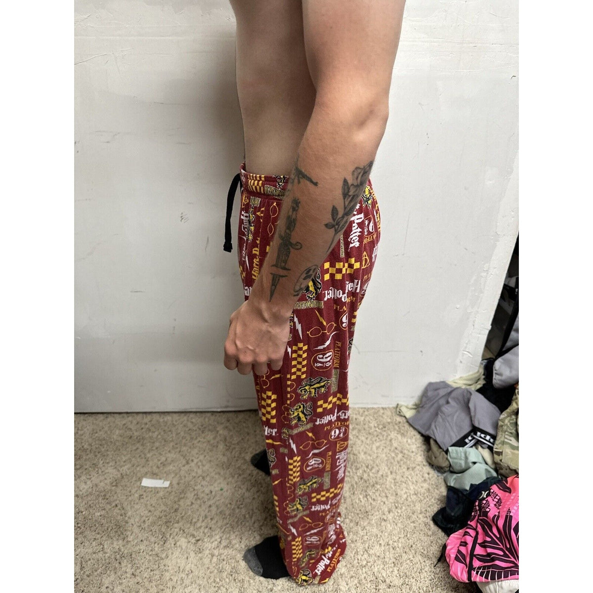MENS XL Harry Potter Hogwarts Gryffindor Sleep Lounge Pajama Pants Platform