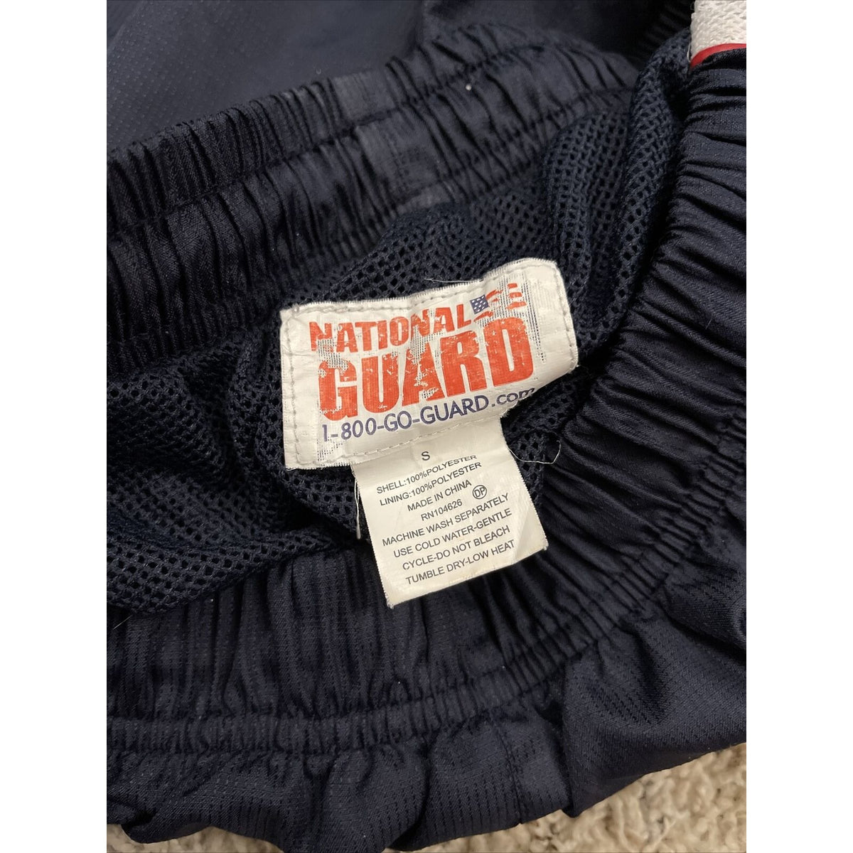 Men’s Small National Guard track pants dark blue recruiter