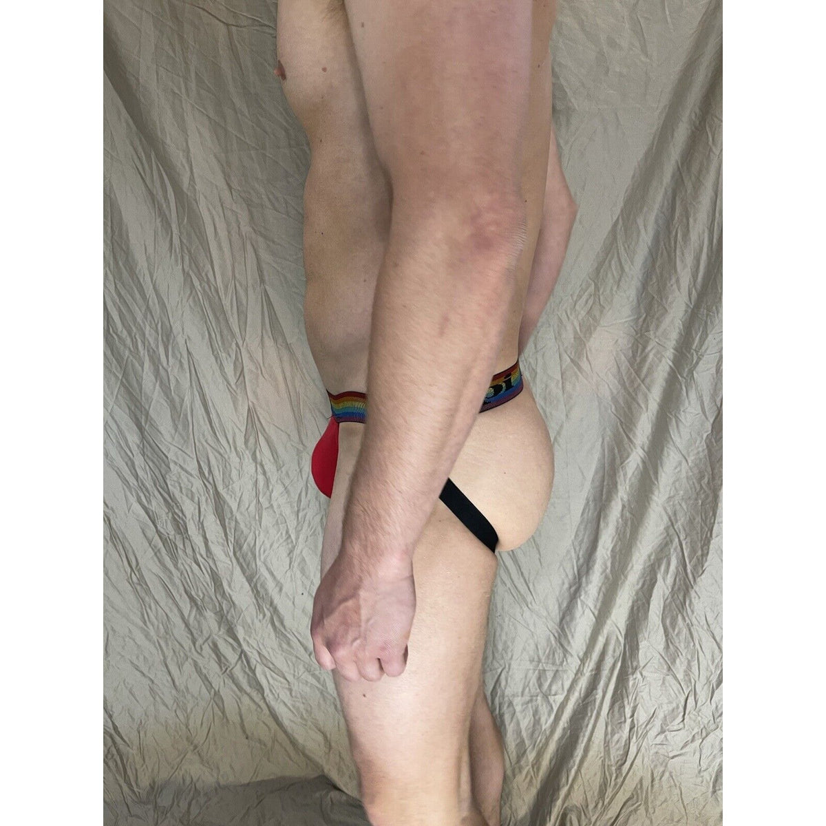 men's papi Rainbow pride red jock jockstrap Medium