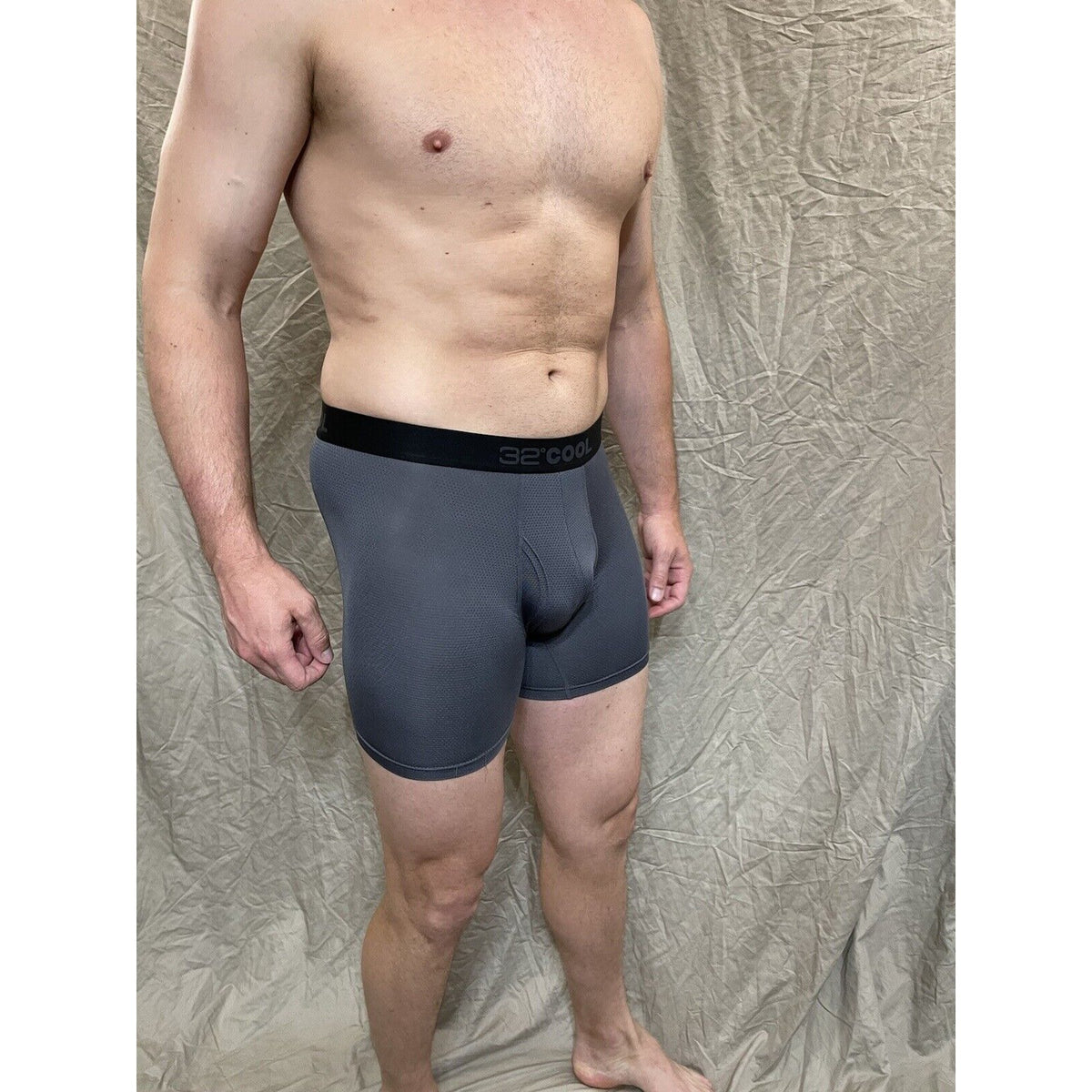 men's 32 degree cool charcoal gray mesh boxer brief Medium