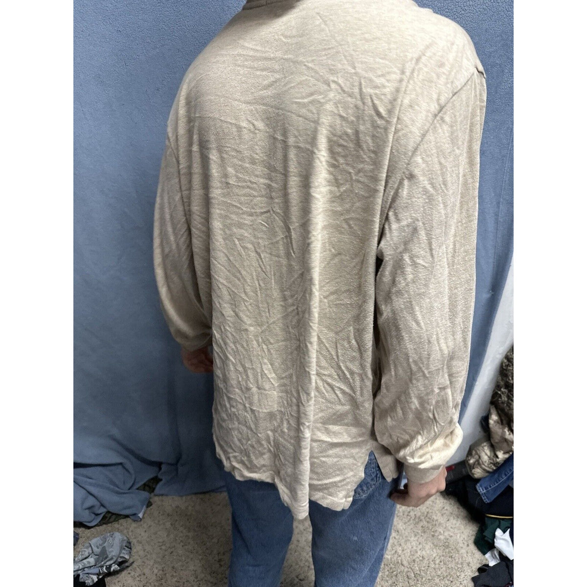 Men’s Tan Polo By Ralph Lauren Long Sleeve Large Long Sleeve Pullover Shirt