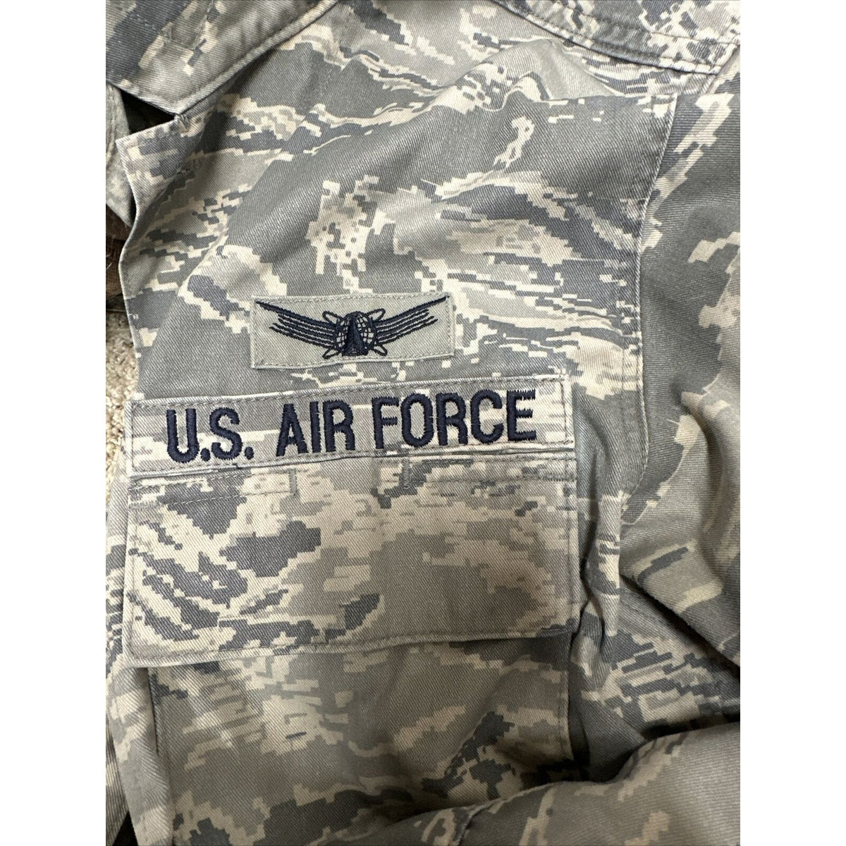 Men’s Abu Airman Battle Uniform Coat Civil Air Patrol Top 38XL Capt Patches