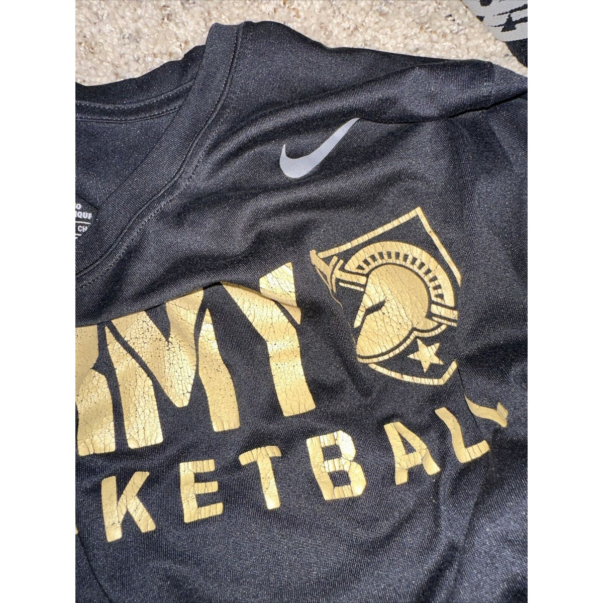 Men’s Black Army West Point Basketball Athletic Cut Small Team Tshirt Nike