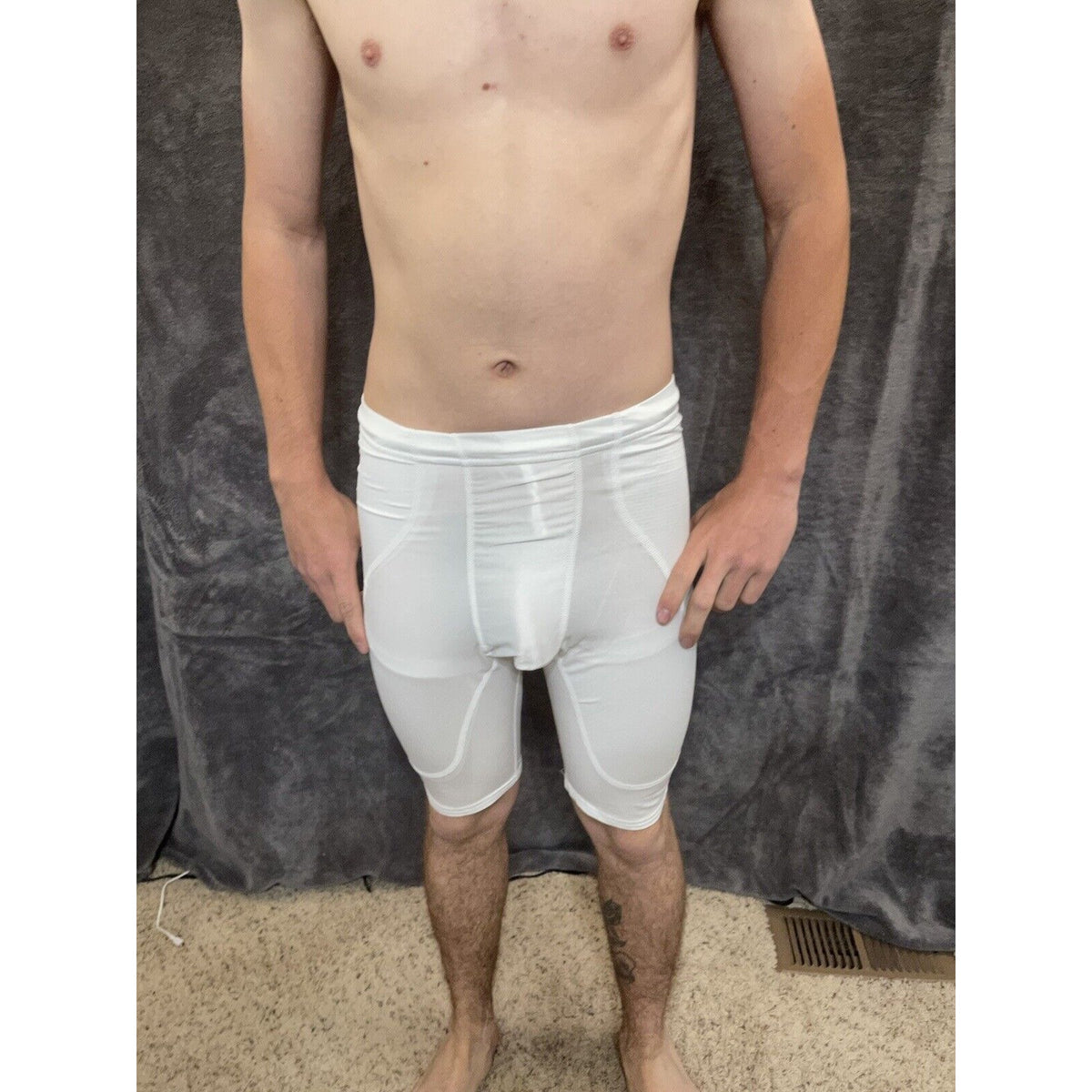 men's alleson athletic medium white football compression shorts