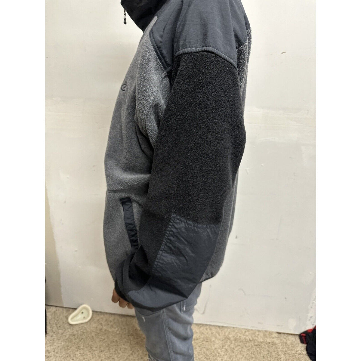 Men’s Gray And Black Bike Performance XL Full Zip Jacket Poly Blend
