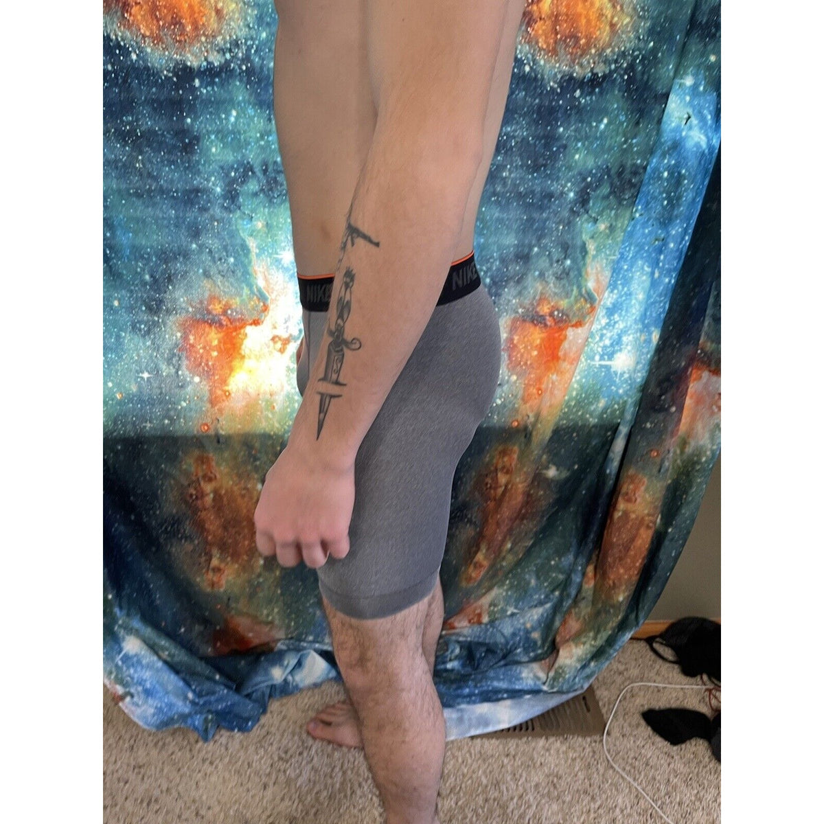 Nike Dri-Fit Mens Activewear Small Gray Athletic Compression Shorts New Unworn