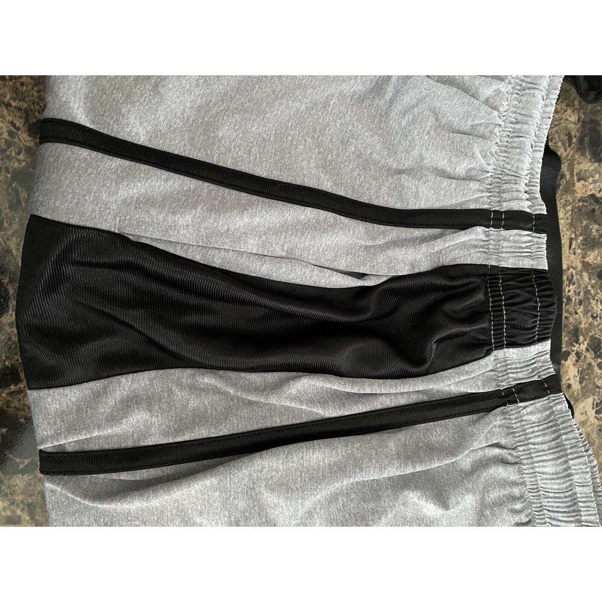 North 15 Sports Gear, Gray w/ Black Stripe Men's Large Basketball Shorts