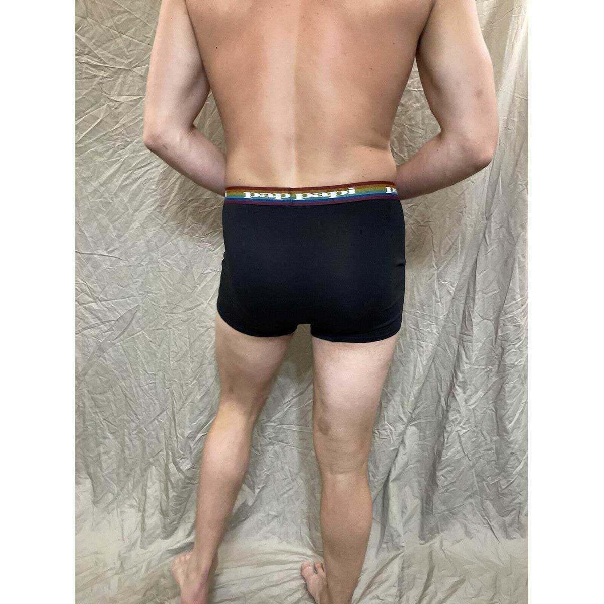 men's papi rainbow pride Black compression boxer briefs large