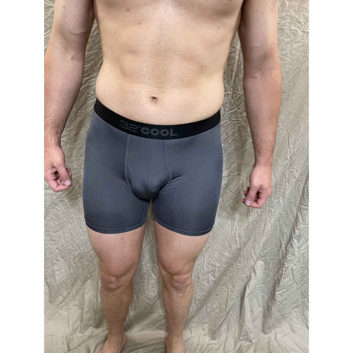 men's 32 degree cool charcoal gray mesh boxer brief Medium