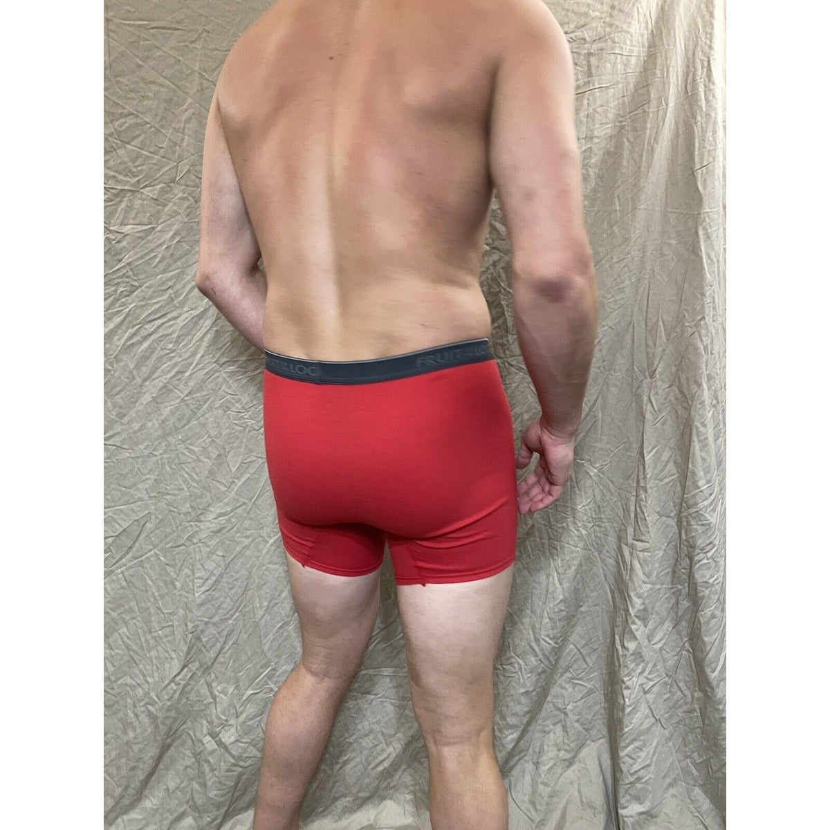 men's red  fruit of the loom cotton boxer brief Small