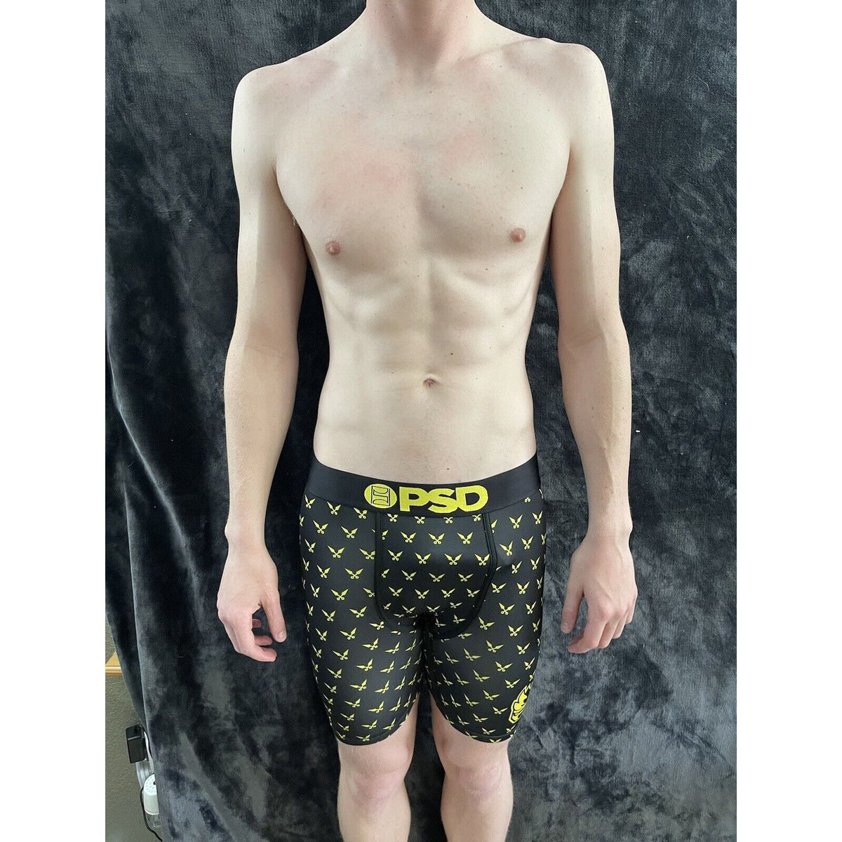Men’s PSD Black and Yellow Ninja Boxer Briefs Medium