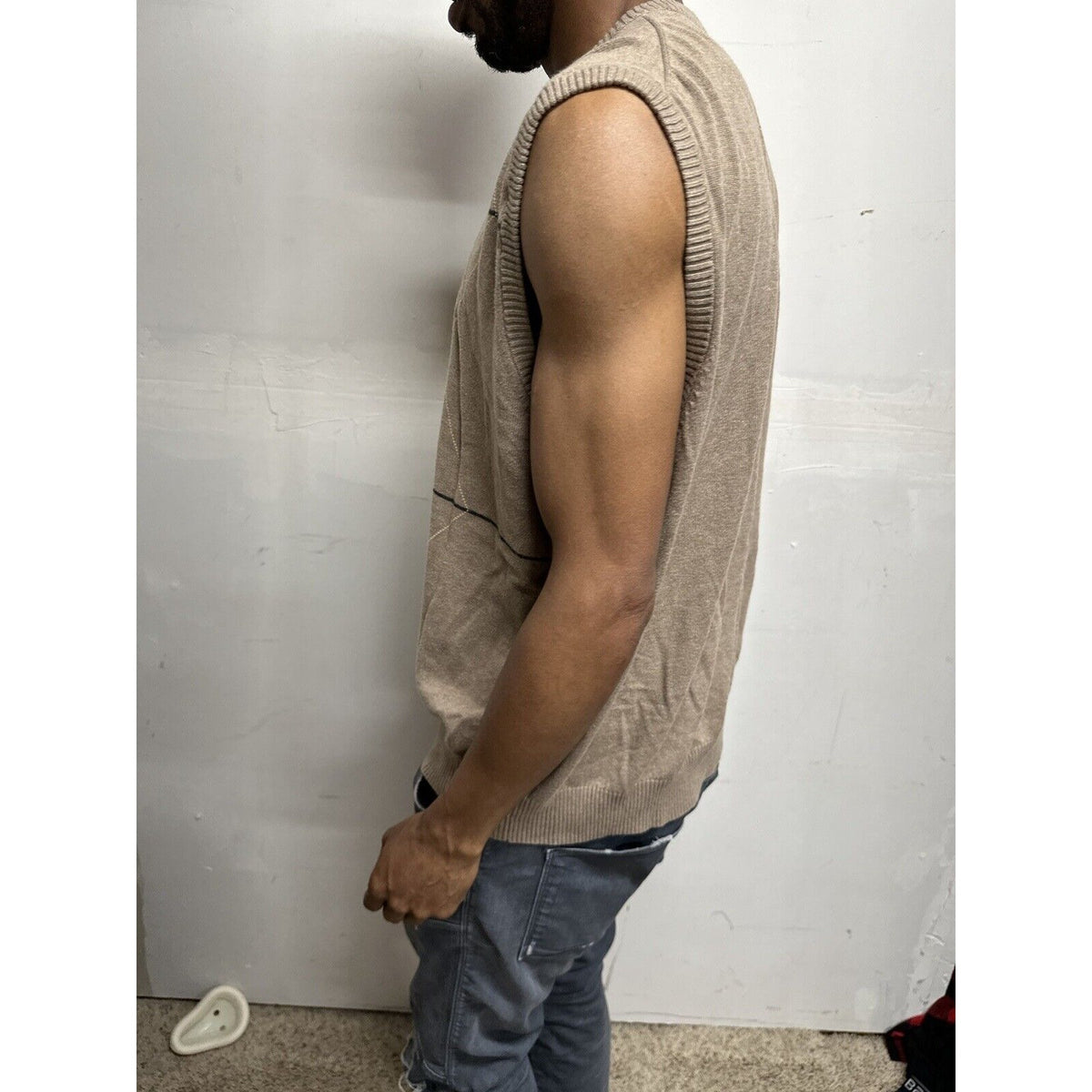 Men’s Dockers Sleeveless XL Tan Sweater