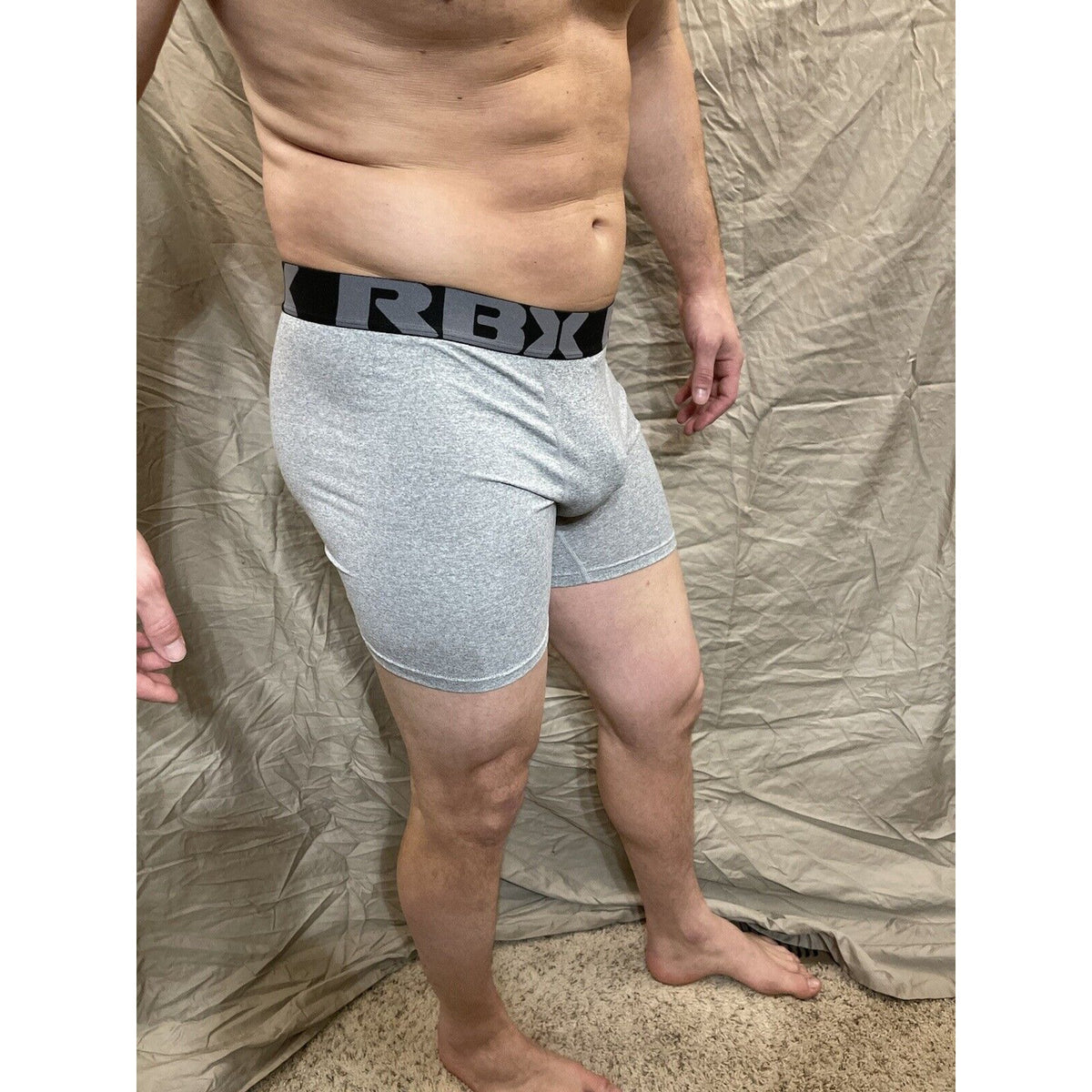 Men's RBX  active gray compression shorts new and never worn Large