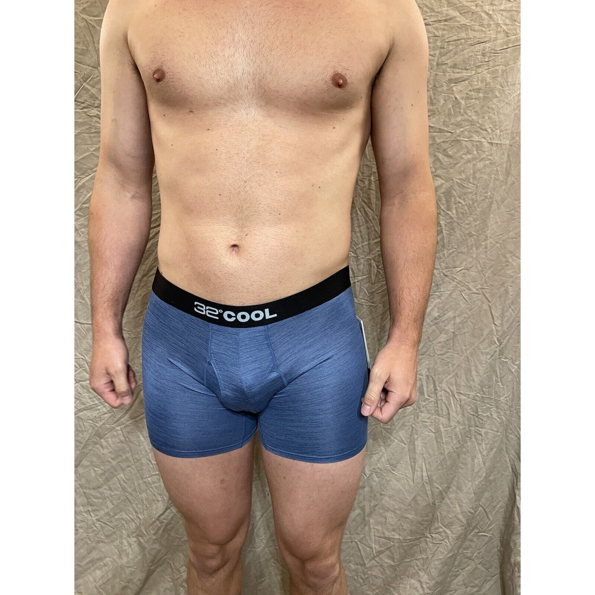 men's Denim Blue Matrix 32 degrees cool compression boxer brief Large