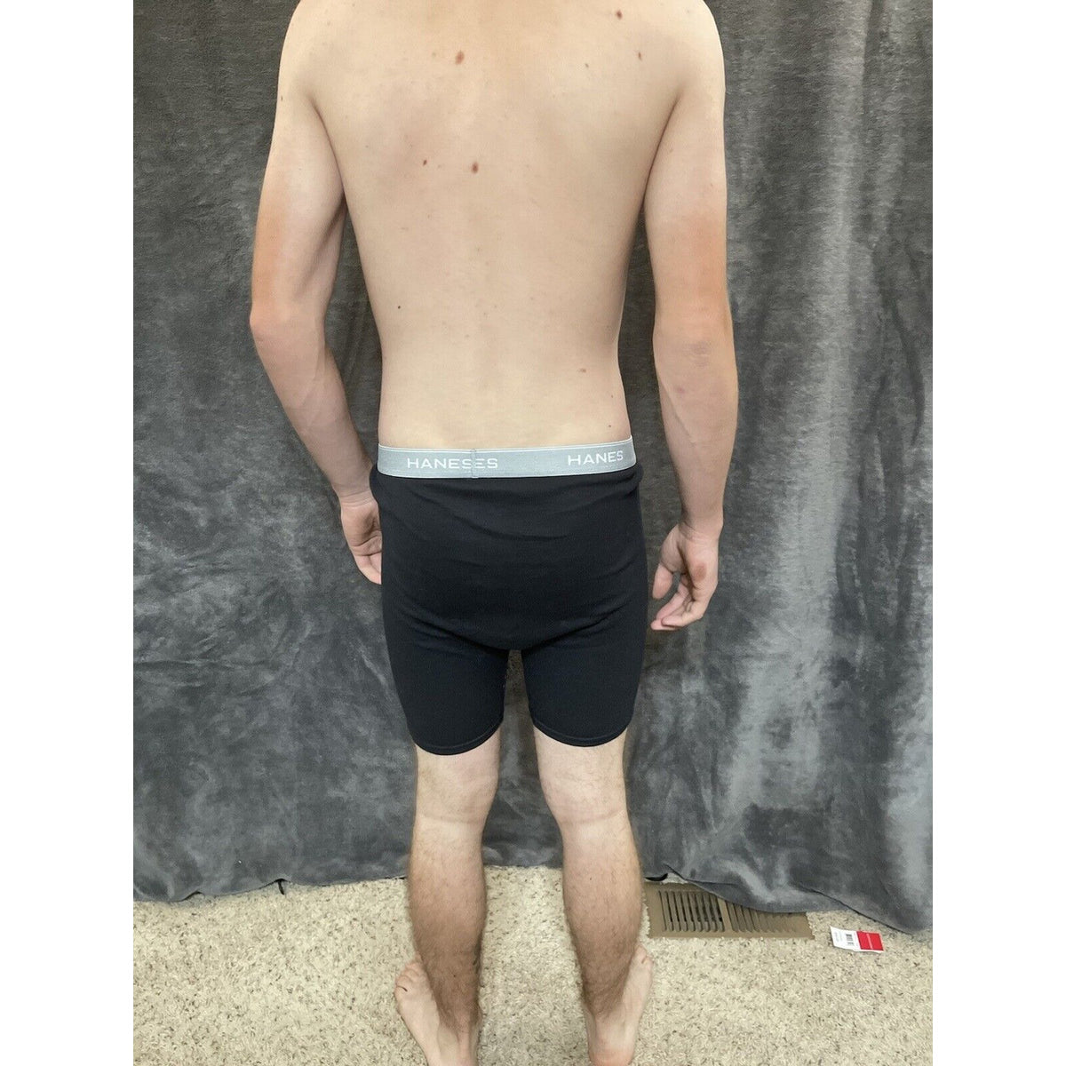Men's black Medium hanes boxer briefs gray band